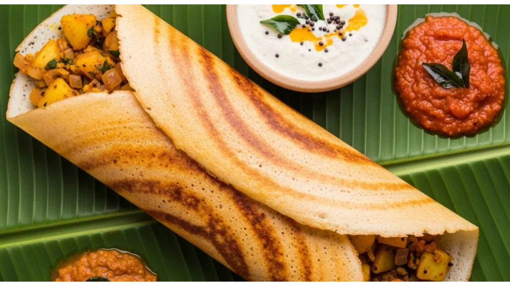 Masala Dosa with Coconut Chutney_