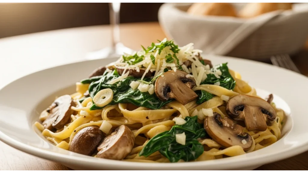 Mushroom and Spinach Pasta