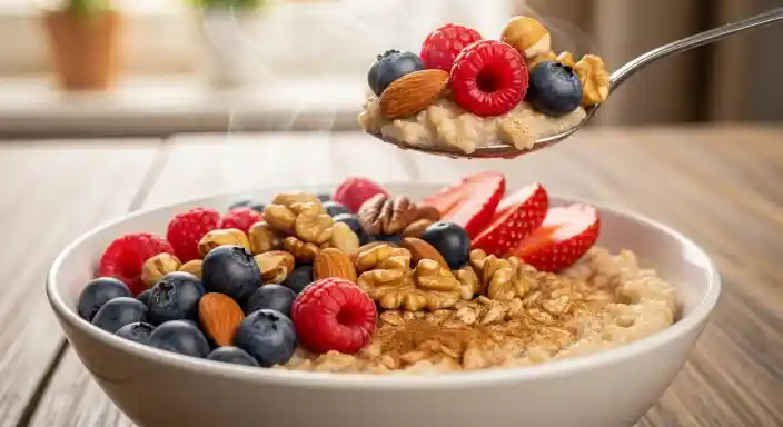 Oatmeal with Nuts and Berries