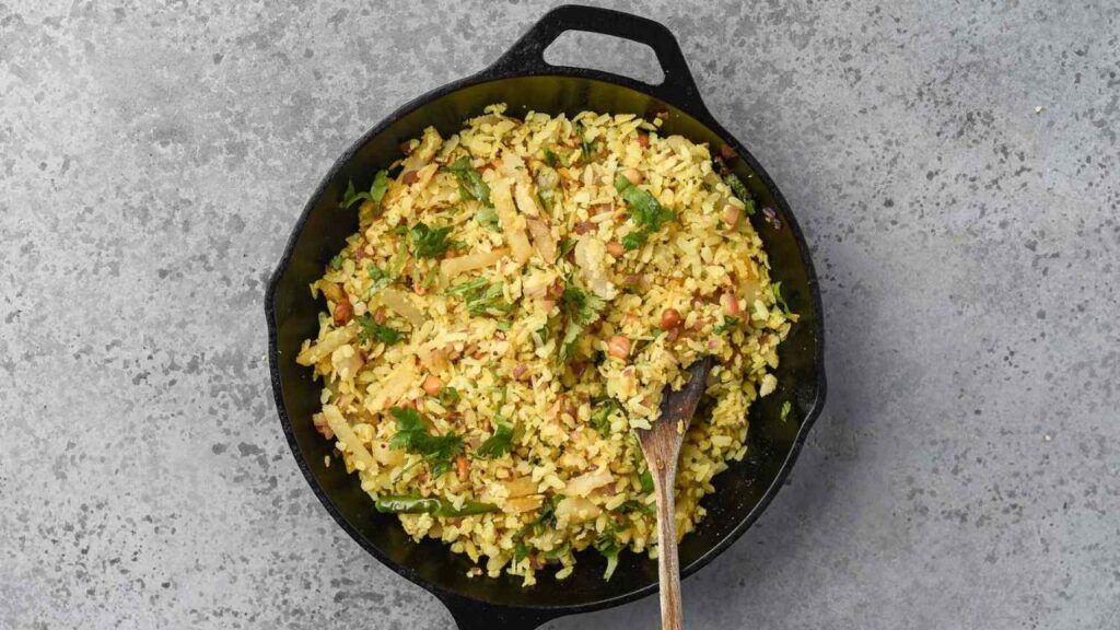 Vegetable Poha (Flattened Rice)