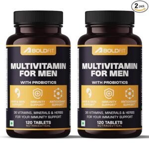 Boldfit Multivitamin tablet for Men Enriched with Probiotics, Vitamin