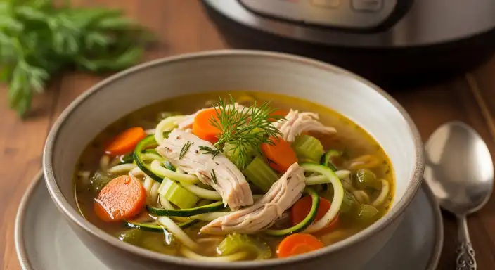 Instant Pot Chicken Noodle Soup (Keto)